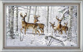 Cross Stitch Pattern PDF Digital Pattern Modern Decor Antelopes Snow For... - $4.50