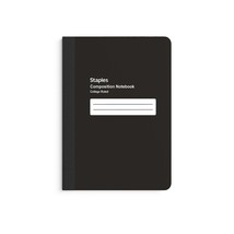 Staples Mini Composition Notebook 5&quot; x 7&quot; College Ruled 80 Sh. Black 167629 - £10.97 GBP