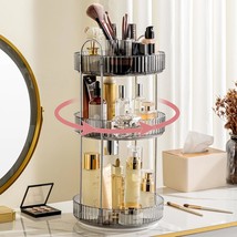 360 Rotating Makeup Organizer, Large Capacity Bathroom Organizer Countertop, 3 T - $50.99