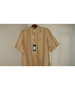 Dreams Medium 100% Linen Peach Colored Short Sleeve Shirt  - £15.92 GBP