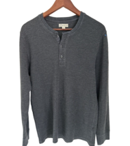 J.Crew Knit Goods Gray Henley Knitted Textured Long Sleeve Charcoal Gray... - $19.79