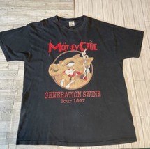 Original Motley Crue Single Stitch Black “Generation Swine Tour” T Shirt 1997 XL - £177.96 GBP