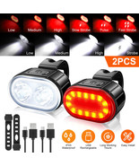 USB Rechargeable LED Bicycle Headlight Bike Cycling Head Light Front Rea... - £23.08 GBP