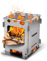 Cook&#39;N&#39;Escape Titanium Wood Stove, Compact Foldable Lightweight Camping, Picnic - £33.56 GBP