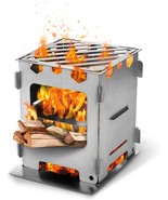 Cook&#39;N&#39;Escape Titanium Wood Stove, Compact Foldable Lightweight Camping,... - £40.79 GBP