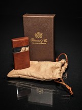 Brizard &quot; Venezia &quot; Fountain Flame Lighter - Antique  Saddle Leather NIB - $4,278.00 MXN