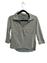 PATAGONIA Womens Knit Top Sage Green Collared Pullover  V-Neck Sz M - £12.99 GBP