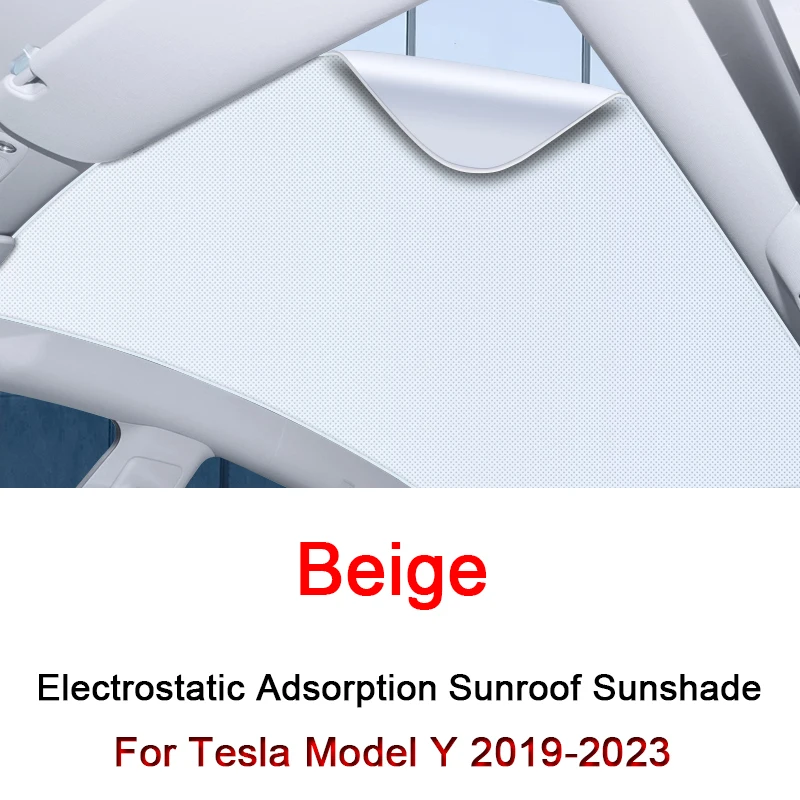 For Tesla Model Y 2019-2023 Electrostatic Adsorption Car Roof Sunshade S... - £168.30 GBP