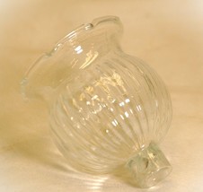 Clear Glass Peg Votive Candle Holder Ribbed Sides Scalloped Edge - $236.99 MXN