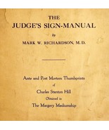 Judge&#39;s Sign Manual 1932 Ante Post Mortem Prints Psychic Occult Booklet ... - $82.04 CAD