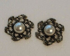 Simulated Pearl Cabochon Earrings - $4.95
