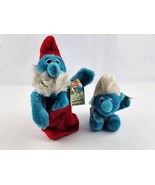 Vintage Papa Smurf Plush Hand Puppet w/ tag &amp; Cupid Smurf -missing bow/a... - £19.43 GBP