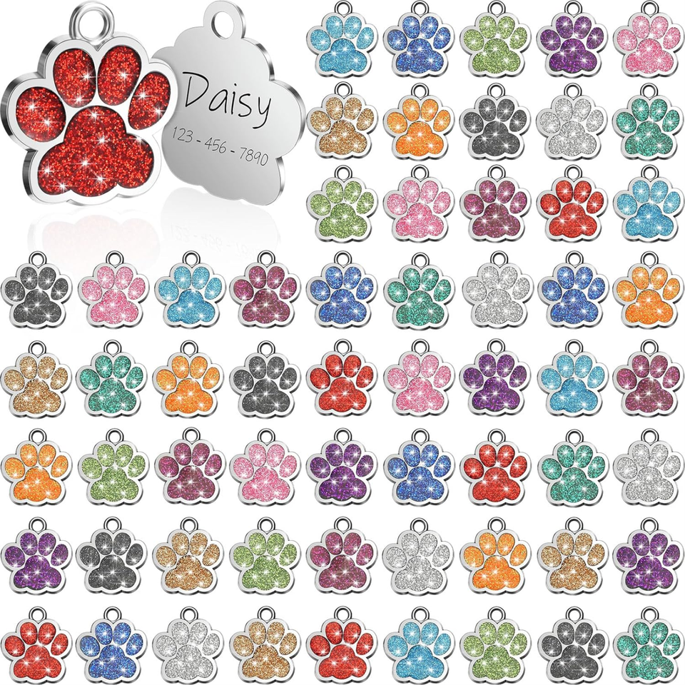 Primary image for CUSTOM Laser ENGRAVED PERSONALIZED PET TAG ID DOG CAT NAME TAGS DOUBLE SIDE PAW