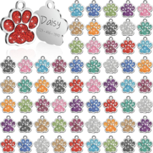 Custom Laser Engraved Personalized Pet Tag Id Dog Cat Name Tags Double Side Paw - £3.17 GBP