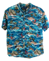 Arizona Jean Co Men&#39;s XXL Hawaiian Tropical Palm Beach Island Button Fro... - £10.15 GBP