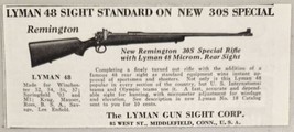 1930 Print Ad Remington 30S Special Rifles & Lyman 48 Rear Sights Middlefield,CT - $9.88