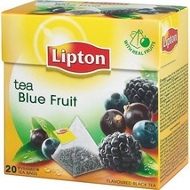 Lipton Black Tea - Blue Fruit - Premium Pyramid Tea Bags (20 Count Box) [PACK OF - £19.61 GBP