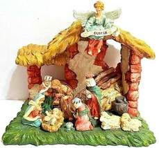 Christmas Holiday Nativity Creche Resin Nativity 8&quot; Tall X 9&quot; x 7&quot; NWOT - $18.69