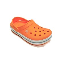 CROCS Crocband Lightweight Slip On Clogs Orange White Shoes Mens Size 4 ... - £32.30 GBP