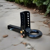 Adjustable Pintle Lunette Ring W/ Channel Trailer Hitch Mount 12 Ton Tow... - $82.99