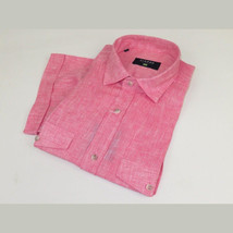 Men's Ciazzo Turkey 100% Linen Breathable Shirt Short Sleeves #Linen 29 Pink image 4