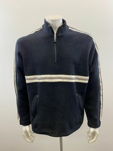 Roots Athletics Men&#39;s 1/4 Zip Fleece Pullover Size XL Black White Long S... - $13.49 CAD
