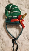 Merry &amp; Bright Holiday Elf Pet Hat Large XL Christmas Jingle Bell Dog Headpiece - £7.76 GBP