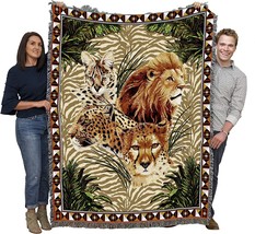 Lion Cougar Panther Gift Tapestry Throw Woven From Cotton By, Made In The Usa. - £62.18 GBP