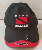Dive Belize Baseball Hat Black Embroidered Scuba Adjustable Strap 1990s  - £13.11 GBP