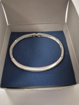 Vintage Avon 2006 Silver Rhinestone Pave Bangle Bracelet Large NOS - $416.27 MXN