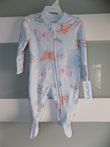Carter&#39;s Light Blue Butterfly LS 2 Way Zipper Footie Size 3 Months Girl&#39;... - $17.00