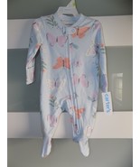 Carter&#39;s Light Blue Butterfly LS 2 Way Zipper Footie Size 3 Months Girl&#39;... - $22.16 CAD