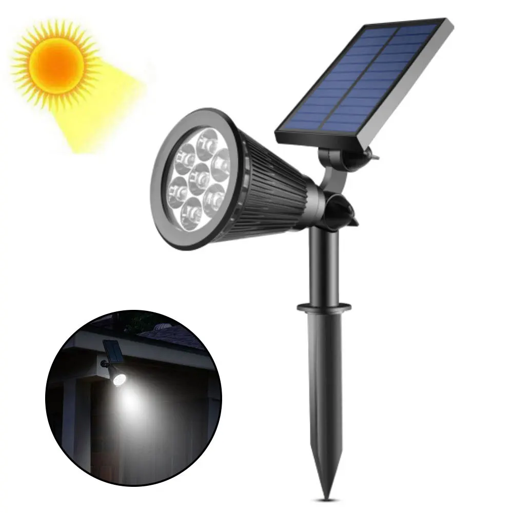 LED Solar Outdoor Spotlight Waterproof 7 Led Light Floor Lawn Wall Light Garden  - $63.02