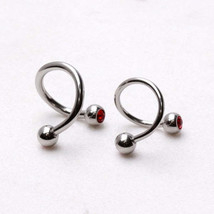 316L Surgical Steel Twist with Gemmed Balls - $17.95