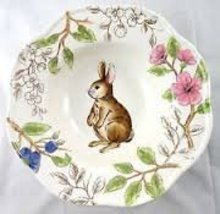 Maxcera Festive Rabbit Easter Round Serving Bowl 10" - £62.32 GBP