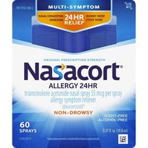 Nasacort Allergy 24 Hour 60 Sprays, 0.37 Fluid Ounce Exp 09/2025 - $11.39