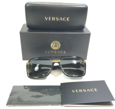 Versace Sunglasses MOD.4399 GB1/87 Polished Black Gold Square Aviators 58-18-145 - £96.14 GBP
