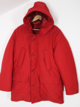 Uniqlo L Red Ultra Warm Hooded Water Repellant Hybrid Down Puffer Coat Parka - £68.33 GBP