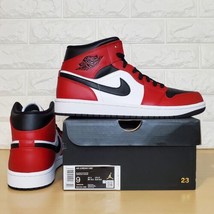 Nike Air Jordan 1 Mid Mens Size 9 Chicago Black Toe Red Black 554724-069 - £181.14 GBP