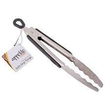 Stainless Steel Tongs with Rubber Grip &amp; Locking Ring - 20cm - £17.11 GBP