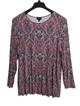 J Jill Wearever Collection Womens XL  Pleated Peplum Tunic Top Long Sleeve  - $18.80