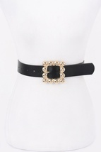 Metal Square Buckle Pu Belt - $22.45