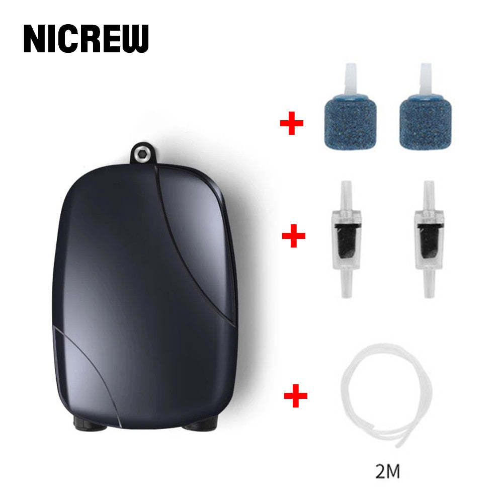Aquarium Air Pump Fish Tank Mini Compressor Oxygen pump Single Double Ou... - $18.89+