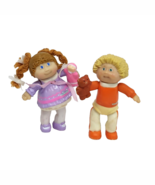 2 VINTAGE 1984 CABBAGE PATCH KIDS PVC FIGURES BOY W/ TEDDY BEAR + GIRL W... - $26.13