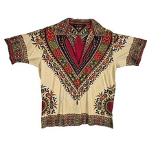 Vintage 60s 70s Bou Boudima Exotic Deep V-Neck Dashiki (Unisex M) - $67.32