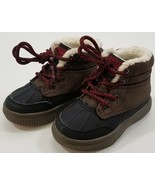 GN) OshKosh B’Gosh Bandit Duck Boots Sneaker Boys Size 6 Brown Black Fau... - £11.86 GBP