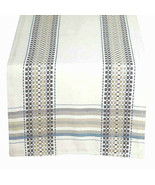 Terra Woven French Picnic Table Runner 14x90&quot; in Beige Blue Country Farm... - $44.07