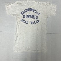 Vintage Baldwinsville Kiwanis Road Races Size L Single Stitch White - $240.89 MXN
