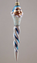 Christopher Radko Retired Clown Twist Spiral Elfcicle Icicle Glass Ornament - £72.97 GBP