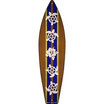 Turtles And Flower Novelty Mini Metal Surfboard Sign MSB-367 - $316.65 MXN
